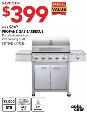 RONA Grill chef propane gas barbecue offer