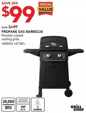 RONA Grill chef propane gas barbecue offer