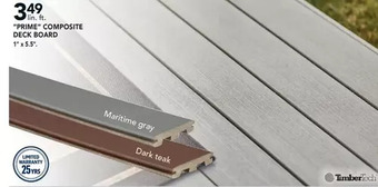 RONA Timbertech prime composite deck board offer