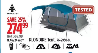 Canadian Tire Woods klondike tent offer