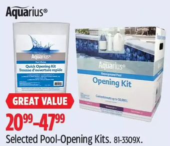 Canadian Tire Aquarius pool-opening kits offer