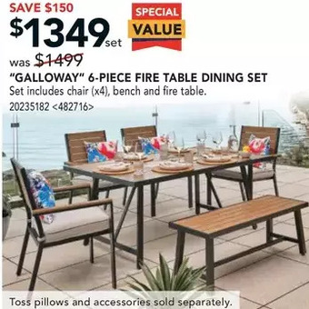 RONA Galloway 6-piece fire table dining set offer