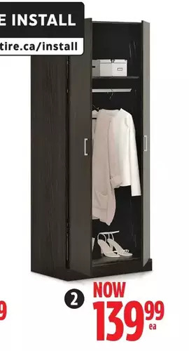 Canadian Tire Sauder 2-door wardrobe offer