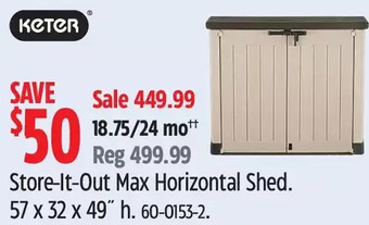 Canadian Tire Keter store-it-out max horizontal shed offer