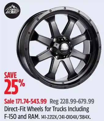 Canadian Tire Direct-fit wheels for trucks including f-150 and ram offer