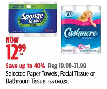 Canadian Tire Paper towels, facial tissue or bathroom tissue offer