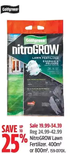 Canadian Tire Nitrogrow lawn fertilizer offer