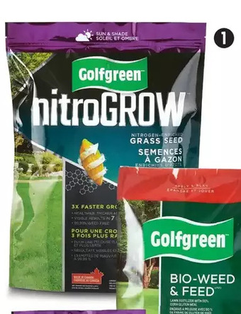 Canadian Tire Golfgreen nitrogrow sun & shade grass seed offer