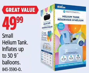 Canadian Tire Small helium tank offer