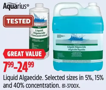 Canadian Tire Aquarius liquid algaecide offer