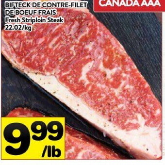 Supermarché PA Bifteck de contre-filet de boeuf frais offer