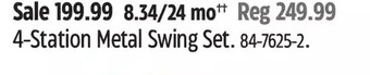 Canadian Tire 4-station metal swing set offer
