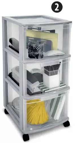 Canadian Tire Type a 3-drawer storage tower with wheels offer