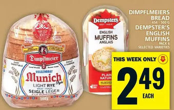 Food Basics Dimpflmeier bread | dempster's english muffins offer