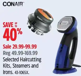 Canadian Tire Conair haircutting kits, steamers and irons offer