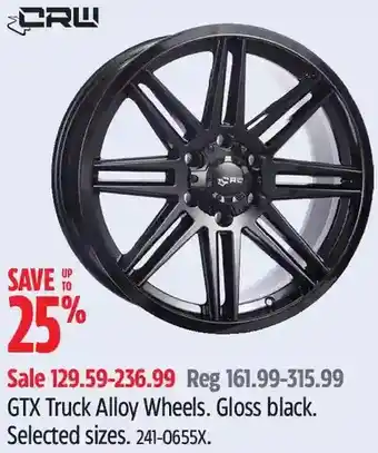 Canadian Tire Crw gtx truck alloy wheels offer