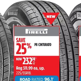 Canadian Tire Pirelli p8 cinturato tires offer