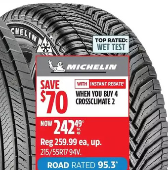 Canadian Tire Michelin crossclimate 2 tires offer