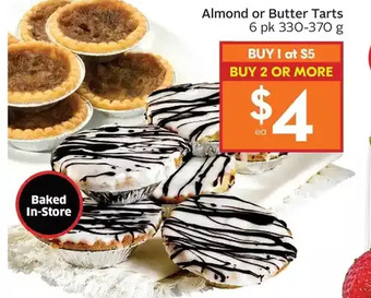 Foodland Almond or butter tarts offer