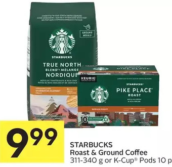 Foodland Starbucks roast & ground coffee or k-cup pods offer