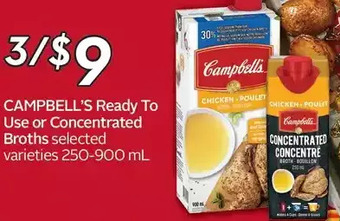 Sobeys Campbell's ready to use or concentrated broths offer