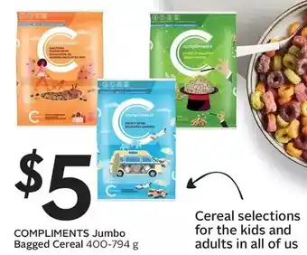 Sobeys Compliments jumbo bagged cereal offer