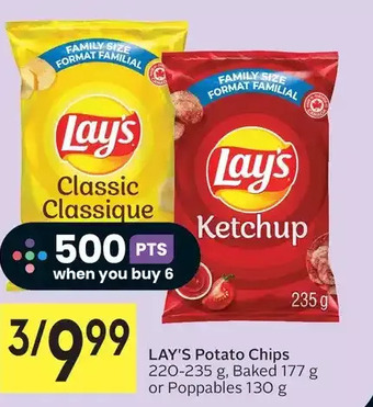 Foodland Lay's potato chips, baked or poppables offer