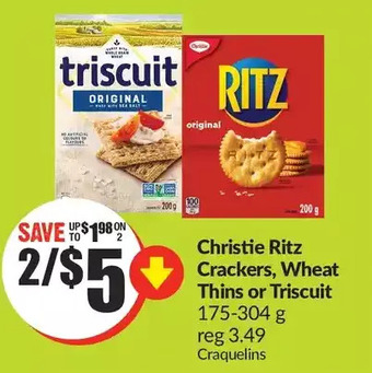 FreshCo Christie ritz crackers, wheat thins or triscuit offer