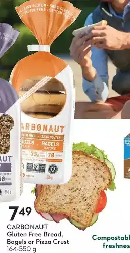 Sobeys Carbonaut gluten free bread, bagels or pizza crust offer