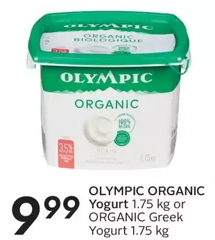 Sobeys Olympic organic yogurt or organic greek yogurt offer
