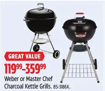 Canadian Tire Master chef weber or master chef charcoal kettle grills offer