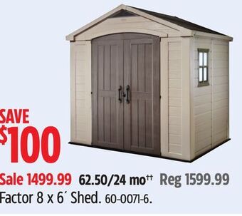 Canadian Tire Keter factor 8 x 6' shed offer