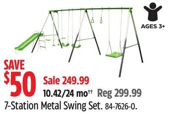 Canadian Tire Sportspower 7-station metal swing set offer