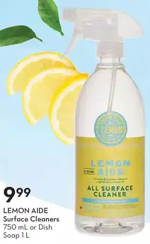 Sobeys Lemon aide surface cleaners or dish soap offer