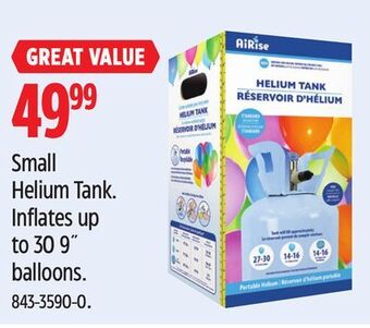 Canadian Tire Airise small helium tank offer