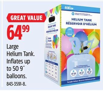 Canadian Tire Airise large helium tank offer