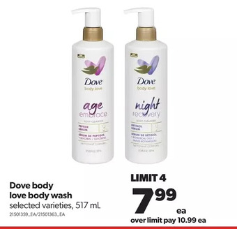 Real Canadian Superstore Dove body love body wash offer