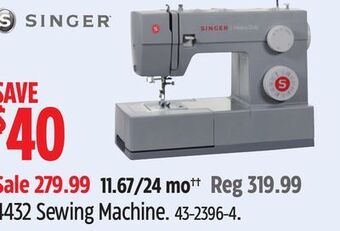 Canadian Tire Singer 4432 sewing machine offer