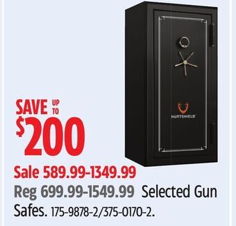 Canadian Tire Huntshield selected gun safes offer