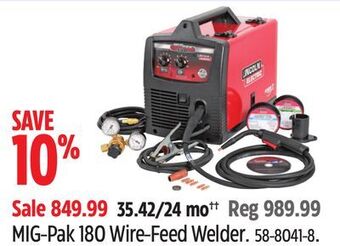 Canadian Tire Lincoln electric mig-pak 180 wire-feed welder. offer