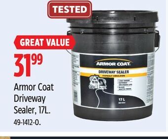 Canadian Tire Armor coat driveway sealer, 17l. offer