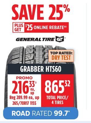 Canadian Tire General tire grabber hts60 tire offer