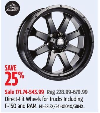 Canadian Tire Trail boss direct-fit wheels for trucks including f-150 and ram offer