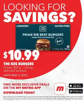 Metro The keg burgers offer