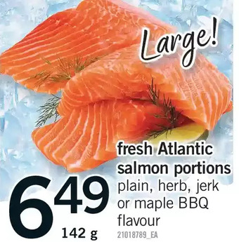 Fortinos Fresh atlantic salmon portions offer