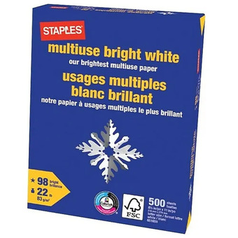 Staples Staples fsc certified multiuse bright white paper | 2500 sheet case offer