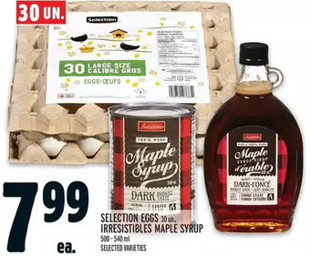 Metro Selection eggs, irresistibles maple syrup offer