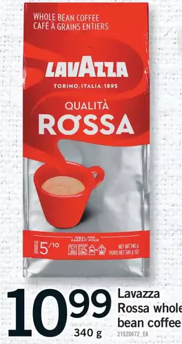 Fortinos Lavazza rossa whole bean coffee offer