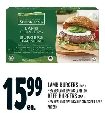 Metro Lamb burgers or beef burgers offer