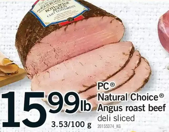 Fortinos Pc natural choice angus roast beef offer